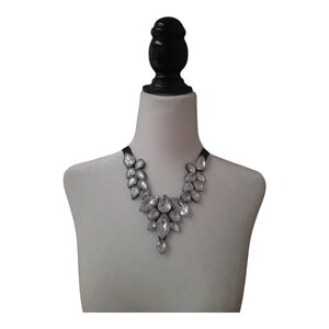 New Jewelry Set Black Knit Head Band Necklace Ribbon Earrings Stretch Bracelet